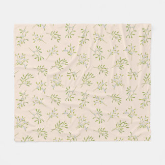 Eggnog Mistletoe Winter Fleece Blanket