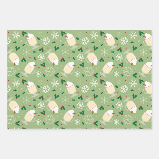 Eggnog Pattern Geschenkpapier Set (Vorderseite 3)