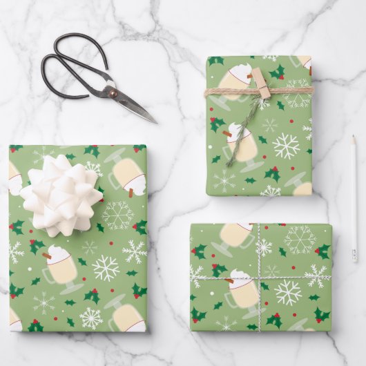 Eggnog Pattern Geschenkpapier Set (Vorderseite)