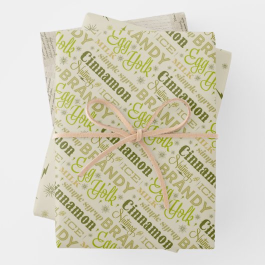 Eggnog Recipe Collection - Avocado Geschenkpapier Set (Beispiel)