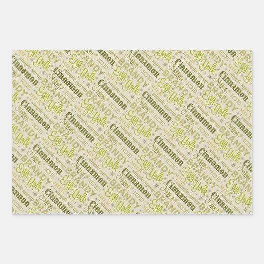 Eggnog Recipe Collection - Avocado Geschenkpapier Set (Vorderseite)