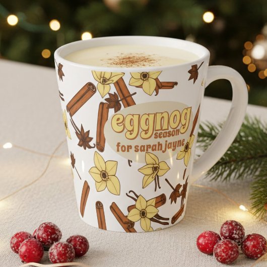 Eggnog Season Personalisiert gemütliche Latte Tass Milchtasse