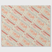 Eggnog Typografie Geschenkpapier (Flach)