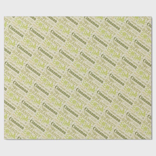 Eggnog Typografie Geschenkpapier (Flach)