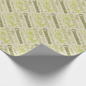 Eggnog Typografie Geschenkpapier (Ecke)