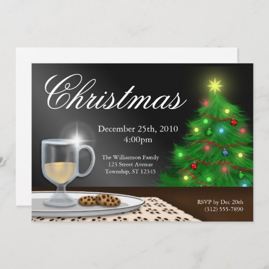 Eggnog und Cookies Weihnachtseinladungen Einladung (Vorne/Hinten)