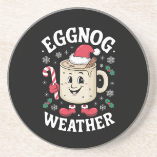 Eggnog Weather Christmas Retro Getränkeuntersetzer