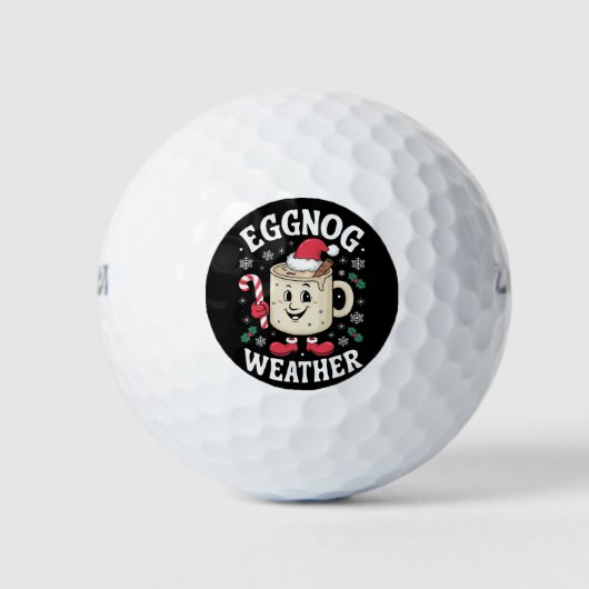 Eggnog Weather Christmas Retro Golfball (Vorderseite)
