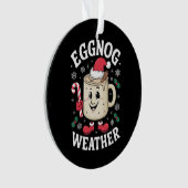 Eggnog Weather Christmas Retro Ornament (Vorderseite)