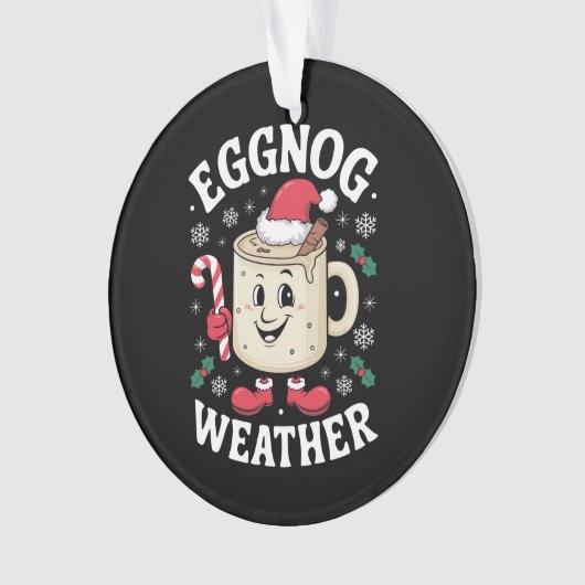 Eggnog Weather Christmas Retro Ornament (Vorderseite)