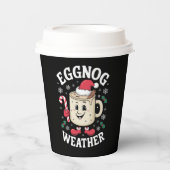 Eggnog Weather Christmas Retro Pappbecher (Vorderseite)