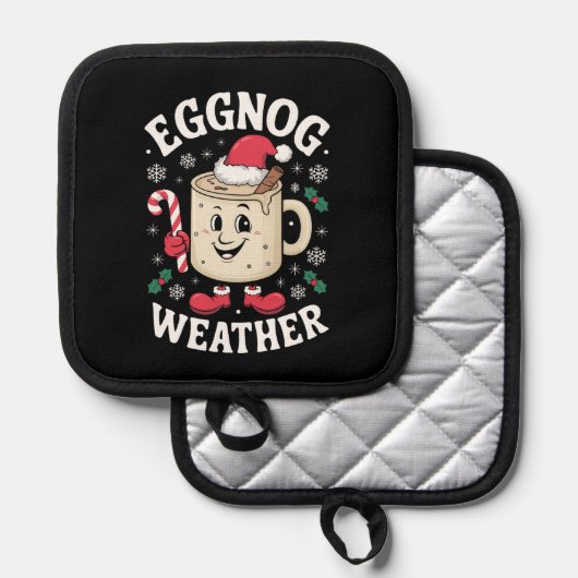 Eggnog Weather Christmas Retro Topflappen (Vorderseite/Rückseite)
