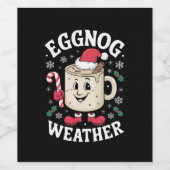 Eggnog Weather Christmas Retro Weinetikett (Einzelnes Label)