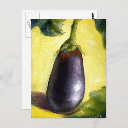Eggpflanze Kunst aus Ölgemälden Postkarte (Vorne/Hinten)