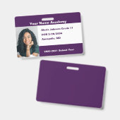 Eggpflanze Lila macht es sich selbst maßgeschneide Ausweis (Vorder- & Rückseite)