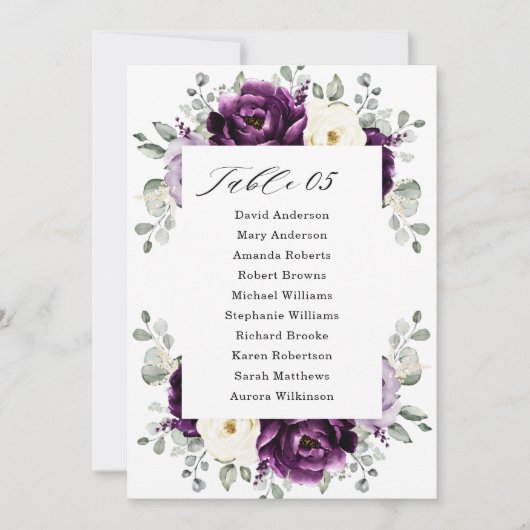 Eggpflanze Lila Pflaume Elfenbein Weißes Sitzdiagr Einladung (Vorderseite)