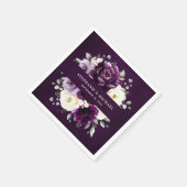 Eggpflanze Lila Pflaume Elfenbeinblütenhochzeit Na Serviette (Ecke)