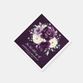 Eggpflanze Lila Pflaume Elfenbeinblütenhochzeit Na Serviette (Ecke)