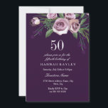 Eggpflanze Lila Pflaume Rose Frauen 50. Geburtstag Einladung<br><div class="desc">Eggplant Lila Pflaume Rose Frauen 50. Geburtstag Einladung Matching Sammlung in Niche und Nest Geschäft. Gestaltungsfreundlichkeit: https://www.etsy.com/shop/SmallHouseBigPony</div>