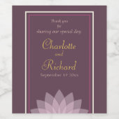 Eggpflanze Pflaume und Blütenrosa Blumenhochzeit Weinetikett (Einzelnes Label)