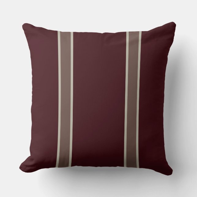 Eggpflanze und Rose Streifen Kissen (Vorderseite)