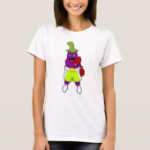 Eggplant at Boxing with Boxing gloves T-Shirt (Vorderseite)