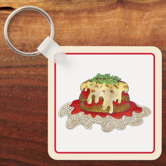 Eggplant Aubgergine Parm Parmesan Italian Food Schlüsselanhänger (Vorderseite)