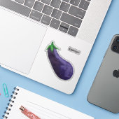 Eggplant Aufkleber (Laptop mit iPhone)
