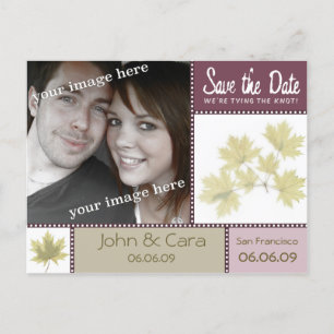Eggplant Autumn Floral Save the Date Postcard Ankündigungspostkarte