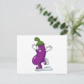 Eggplant bei Ice Skaten mit Ice-Skaten Postkarte (Stehend Vorderseite)