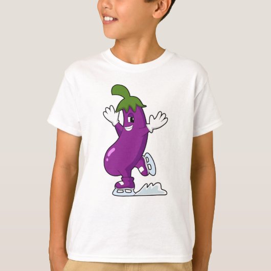 Eggplant bei Ice Skaten mit Ice-Skaten T-Shirt (Vorderseite)