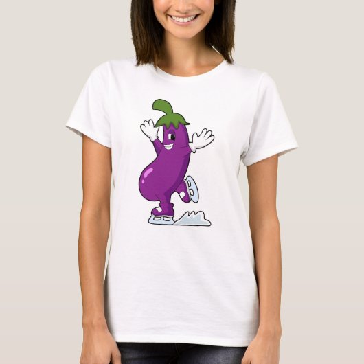 Eggplant bei Ice Skaten mit Ice-Skaten T-Shirt (Vorderseite)