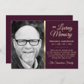 Eggplant Beileid Beerdigung Gedächtnis DANK IHNEN Dankeskarte (Vorne/Hinten)