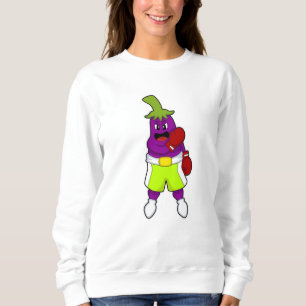 Eggplant beim Boxen mit Boxhandschuhen Sweatshirt