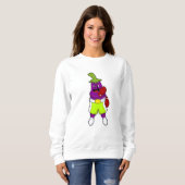 Eggplant beim Boxen mit Boxhandschuhen Sweatshirt (Vorne ganz)