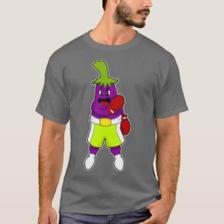 Eggplant beim Boxen mit Boxhandschuhen T-Shirt