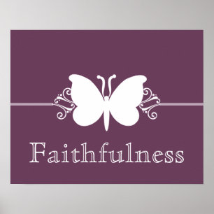 Eggplant Butterfly Wirbel Virtue Poster