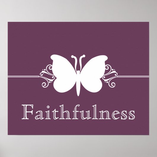 Eggplant Butterfly Wirbel Virtue Poster (Vorne)