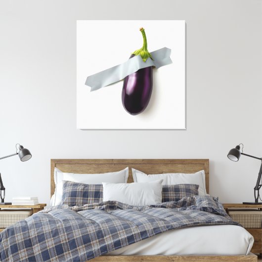 Eggplant Canvas Print Leinwanddruck (Insitu (Schlafzimmer))