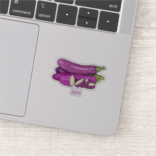 Eggplant Cartoon-Abbildung Aufkleber