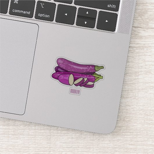 Eggplant Cartoon-Abbildung Aufkleber (Ausschnitt)