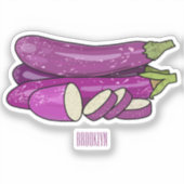 Eggplant Cartoon-Abbildung Aufkleber (Vorderseite)