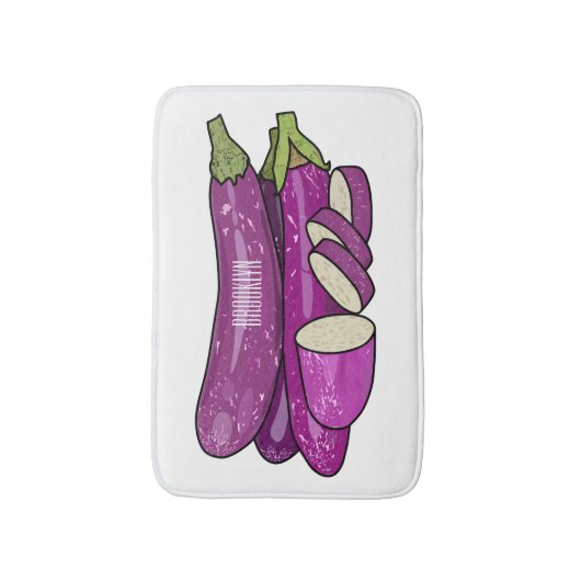 Eggplant Cartoon-Abbildung Badematte (Vorderseite Vertikal)