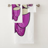 Eggplant Cartoon-Abbildung Badhandtuch Set (Insitu)