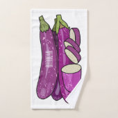 Eggplant Cartoon-Abbildung Badhandtuch Set (Handtuch)
