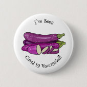 Eggplant Cartoon-Abbildung Button (Vorderseite)