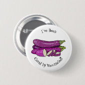 Eggplant Cartoon-Abbildung Button (Vorne & Hinten)