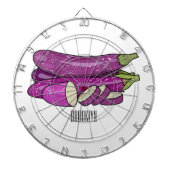 Eggplant Cartoon-Abbildung Dartscheibe (vorne)