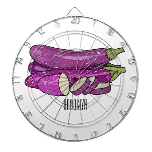 Eggplant Cartoon-Abbildung Dartscheibe (vorne)