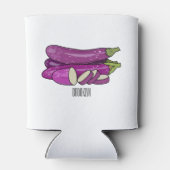 Eggplant Cartoon-Abbildung Dosenkühler (Rückseite)